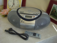 Radiocasetofon si CD MP3 SONY CFD-S35CP cu telecomanda - ca NOU foto