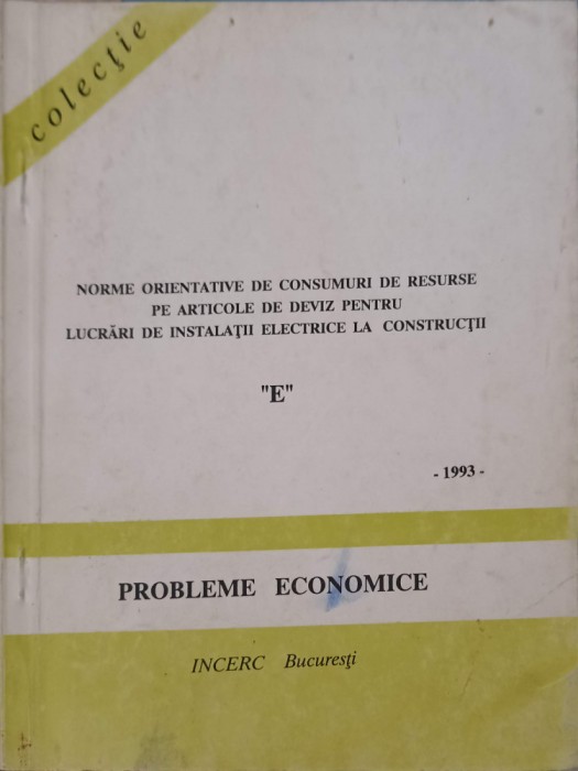 NORME ORIENTATIVE DE CONSUMURI DE RESURSE PE ARTICOLE DE DEVIZ PENTRU LUCRARI DE INSTALATII ELECTRICE LA CONSTRU