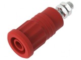 Conector banană 4mm soclu 36A 1kV roşu nichelat cu izolaţie