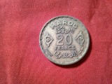 Moneda Maroc 1952 protectorat francez 20 francs , bronz , cal. F.Buna, Africa