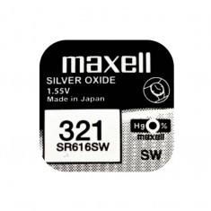 Baterie ceas Maxell SR616SW V321 SR65 1.55V, oxid de argint, 10buc/cutie