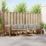 vidaXL Set de canapele de exterior 8 pcs Gri natural și deschis 3366134