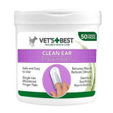 Dischete curățare pentru urechile c&acirc;inilor VET&acute;S BEST, 50 buc, Vets Best