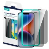 Folie pentru iphone 13 pro max set 2 buc. esr tempered glass, privacy