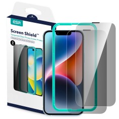 Folie pentru iphone 13 pro max set 2 buc. esr tempered glass, privacy foto
