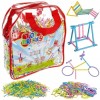 Set constructie 1000 piese multicolore, diverse forme si bete, geanta depozitare, ProCart
