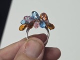 Superb inel vintage argint si swarovski