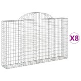 Cumpara ieftin Cosuri gabion arcuite 8 buc, 200x30x120/140 cm, fier galvanizat