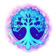 Sticker decorativ, Copac, Turcoaz, 60 cm, 8818ST foto