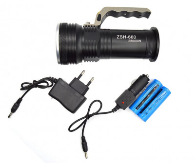 Lanterna de mana ZSH, LED, incarcare priza, bricheta auto, 20W, 800LM foto