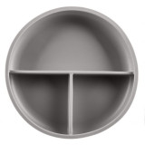 Zopa Silicone Divided Plate farfurie compartimentată cu ventuză Dove Grey 1 buc