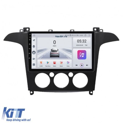 Navigatie Android Dedicata Ford S-Max (2006 - 2015) 9Inch, 4Gb Ram, 64Gb Stocare, Bluetooth, WiFi, Carplay, Clima manuala Performance AutoTuning foto