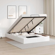 vidaXL Cadru de pat otoman fără saltea alb 140x200cm piele artificială 3310805
