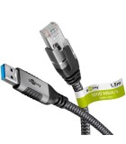 Cablu LAN Ethernet USB-A 3.0 la RJ45 1.5m CAT6 Gbit/s negru Goobay 70497