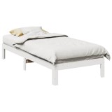 VidaXL Cadru de pat fără saltea, alb, 80x200 cm, lemn masiv de pin