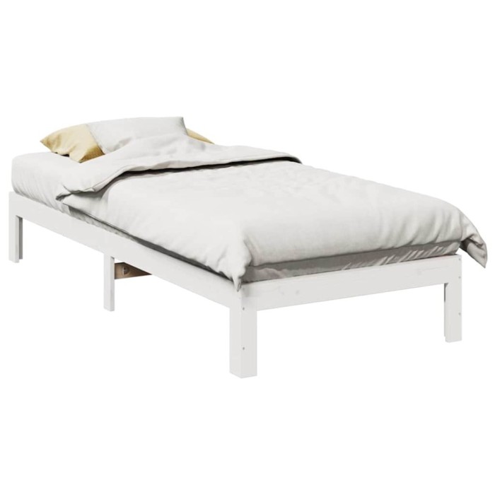 vidaXL Cadru de pat fără saltea, alb, 80x200 cm, lemn masiv de pin 859215