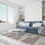 Covor Model Fashion 32002-120, Marime 60 x 130 cm, Crem, Maro, Inaltime Fir 12 mm, Antialergic, Polipropilena, Living, Dormitor, Sufragerie, Birou