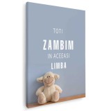 Tablou toti zambim in aceeasi limba 1498 Tablou canvas pe panza CU RAMA 70x100 cm