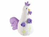 Figurina Gaina textil alb mov 22x11.5x31 cm