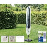 Husa Protecție Umbrelă Grădină Transparentă, 250-450 cm, Rezistentă și Hidrofugă cu Fermoar de 45cm