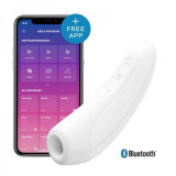 Stimulator Clitoris Curvy 1+ Air Pulse&amp;Vibration Alb Satisfyer Free App