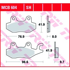 Set placute frana TRW MCB604 - Daelim Roadwin - MZ/MUZ - Suzuki DR-S 800 - Triumph Trophy - Yamaha XTZ Super Tenere 750