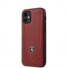 Husa Ferrari din piele pentru iPhone 12 Mini 5.4&amp;quot;, Off Track Perforated Collection, Rosu foto