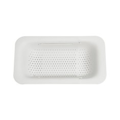 Cos de scurgere pentru chiuveta de bucatarie, flippy, plastic, telescopic, 36x20x5 cm, alb