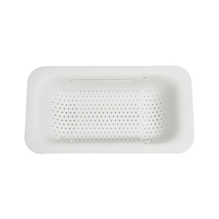 Cos de scurgere pentru chiuveta de bucatarie, flippy, plastic, telescopic, 36x20x5 cm, alb