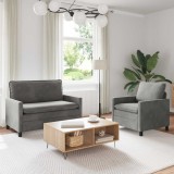 vidaXL Set de canapea 2 pcs Gri deschis Catifea 3417025