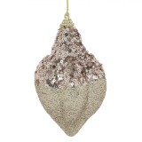Glob Brad Craciun, Model Glitter-Paiete, Culoare Auriu, Dimensiune 12cm, Oem