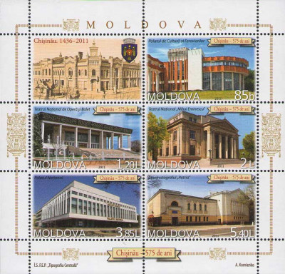 MOLDOVA 2011, Aniversari - 575 de ani Chisinau, bloc neuzat, MNH foto