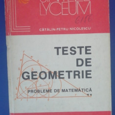myh 26s - TESTE DE GEOMETRIE - PROBLEME DE MATEMATICA - VOL 2- CP NICOLESCU 1986