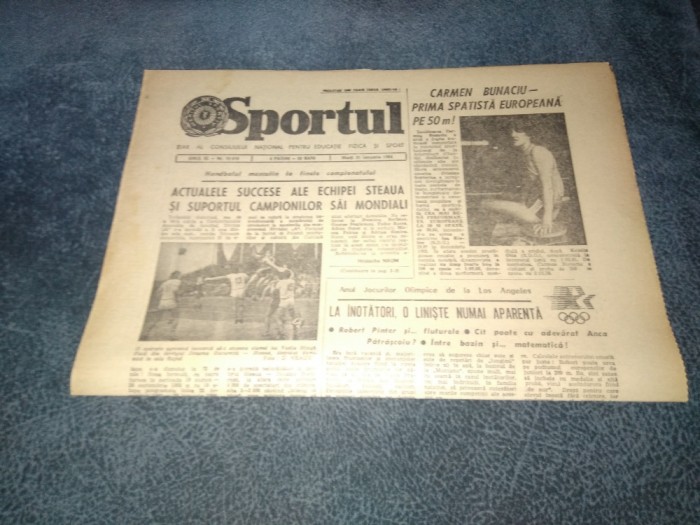 ZIARUL SPORTUL 31 IANUARIE 1984