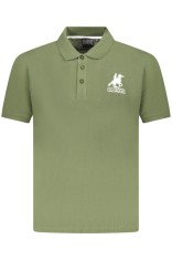 U.S. Grand POLO Tricou polo barbati cu logo brodat, din bumbac, Regular fit, verde, 2XL