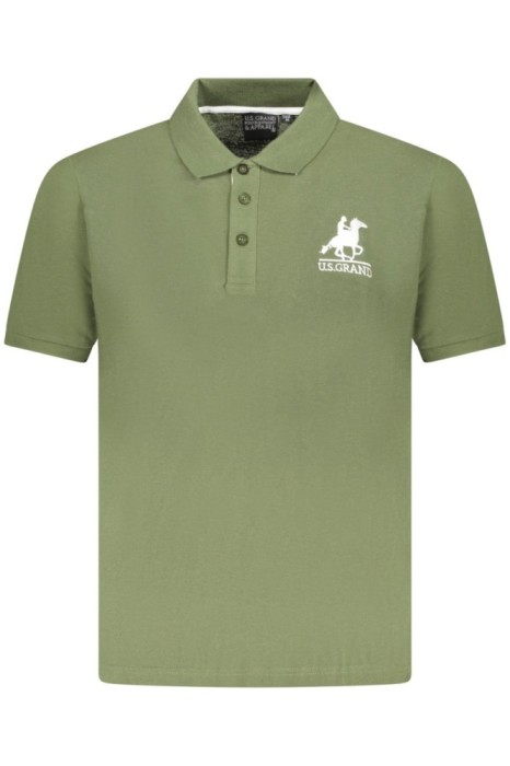 U.S. Grand POLO Tricou polo barbati cu logo brodat, din bumbac, Regular fit, verde, 2XL