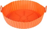 Forma din silicon MagicHome pentru air fryer, 20,5x20,5x6,5 cm, portocalie