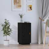 Servanta, negru, 34x40x75 cm, lemn masiv de pin GartenMobel Dekor, vidaXL