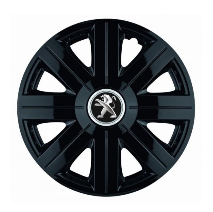 Set 4 Capace Roti, potrivite jantelor de R16, pentru Peugeot, model Cosmos Negru