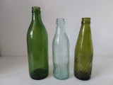 Lot 3 sticle vechi anii 70- 80 - Sticla ulei 500 ml, sticla suc (Brifcor) 250ml si sticla suc 250ml, din vremea comunista, colectie