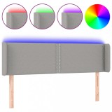 Cumpara ieftin Tablie de pat cu LED, gri deschis, 147x16x78/88 cm, textil