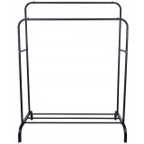 Suport metalic pentru haine 110x55x145 cm, cu bara dubla si raft pentru incaltaminte, negru Household NewTrend