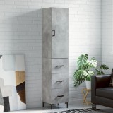 Dulap &icirc;nalt, gri beton, 34,5x34x180 cm, lemn prelucrat