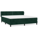 Cumpara ieftin Pat box spring cu saltea, verde inchis, 180x200 cm, catifea