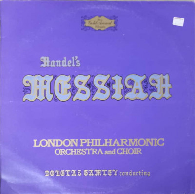 Disc vinil, LP. MESSIAH-Handel, London Philharmonic Orchestra, Choir, Douglas Gamley foto