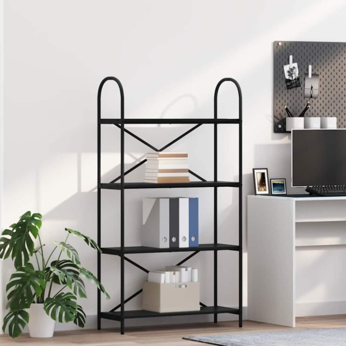 vidaXL Raft pentru cărți Stejar negru 80 x 30 x 146 cm Lemn compozit