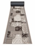 Cumpara ieftin Traversa ZARRA 00744, Model Patchwork Imprimat, Tesatura Plata, Latime 1m, Marime 100 x 200 cm, Gri, Bej, Maro, Festonata Surfilata Tivita, Antialergi