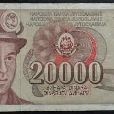Bancnota 20000 DINARI / DINARA - RSF YUGOSLAVIA, anul 1987 *cod 259