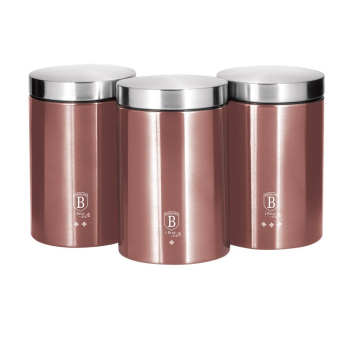 Set de 3 recipiente, I-Rose Collection, Roz, BH/6270