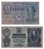 Set Ungaria: 20 Pengo 1930 + 20 Korona 1913, Stare F. Buna, Bancnote Vechi Ungaria, Numismatica